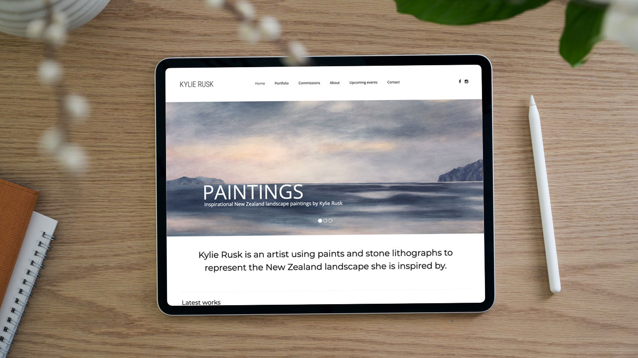 Website design for artist Kylie Rusk Website design for artist Kylie Rusk