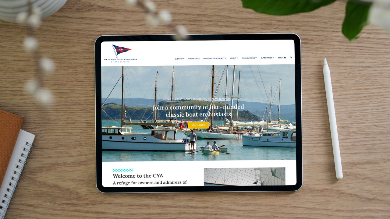 Website design for The Classic Yacht Association of New Zealand Website design for The Classic Yacht Association of New Zealand